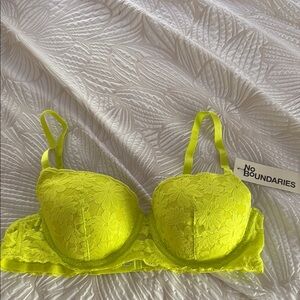 No Boundaries Yellow Lace Underwire Bra